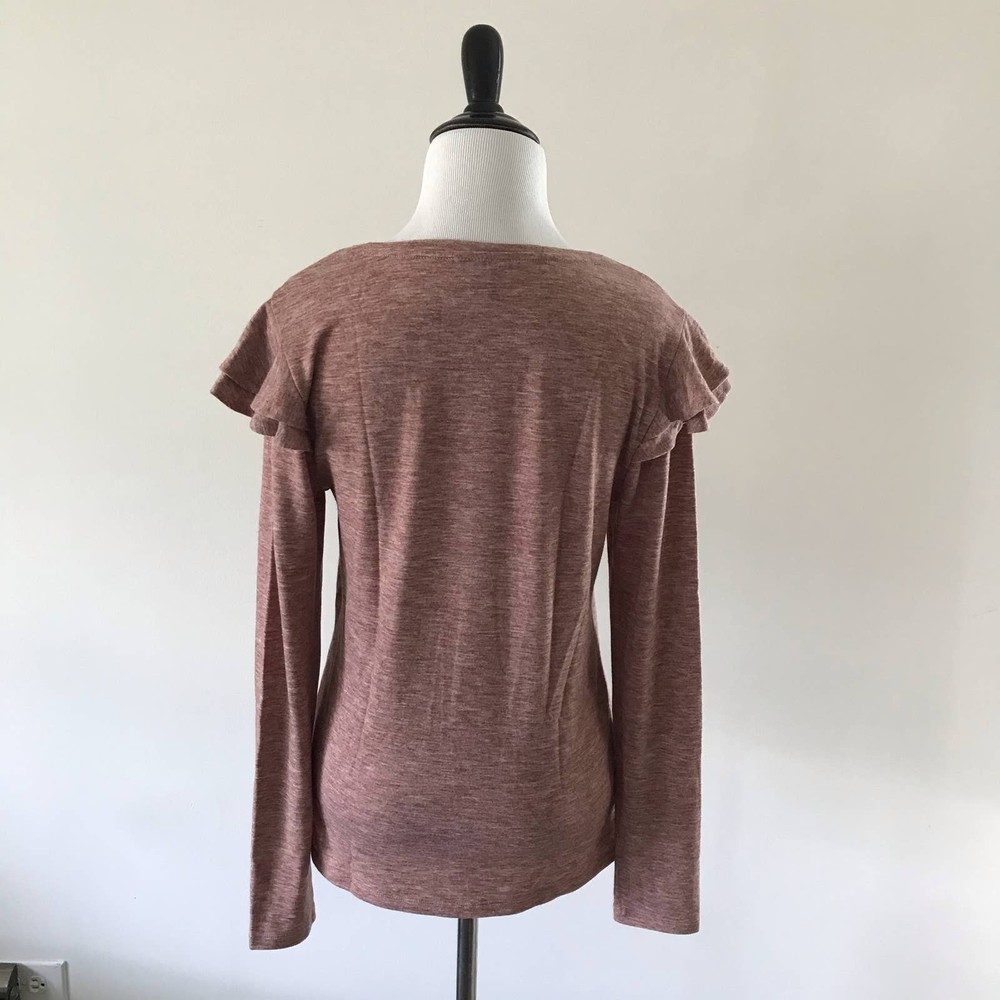 Ann Taylor Shoulder Ruffle Top - Small - Picture 3 of 7